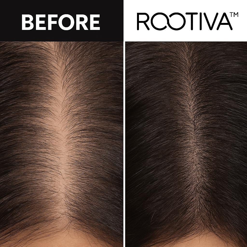 Rootiva serum application on scalp